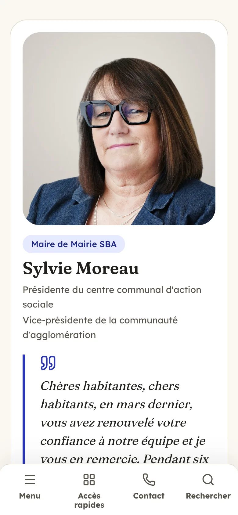 La carte de la maire sur téléphone, avec le thème Lavoir.